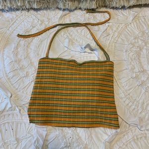 Silence + noise adjustable halter crop top size M